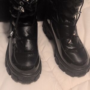 Fashion Nova Black Winter & Rain Boots